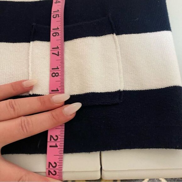 CHAPS Striped Knit Sweater Cardigan - Picture 7 of 9